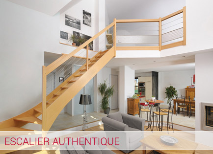 escalier roulant en bois
